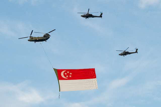 Helicopters displaying SG Flag