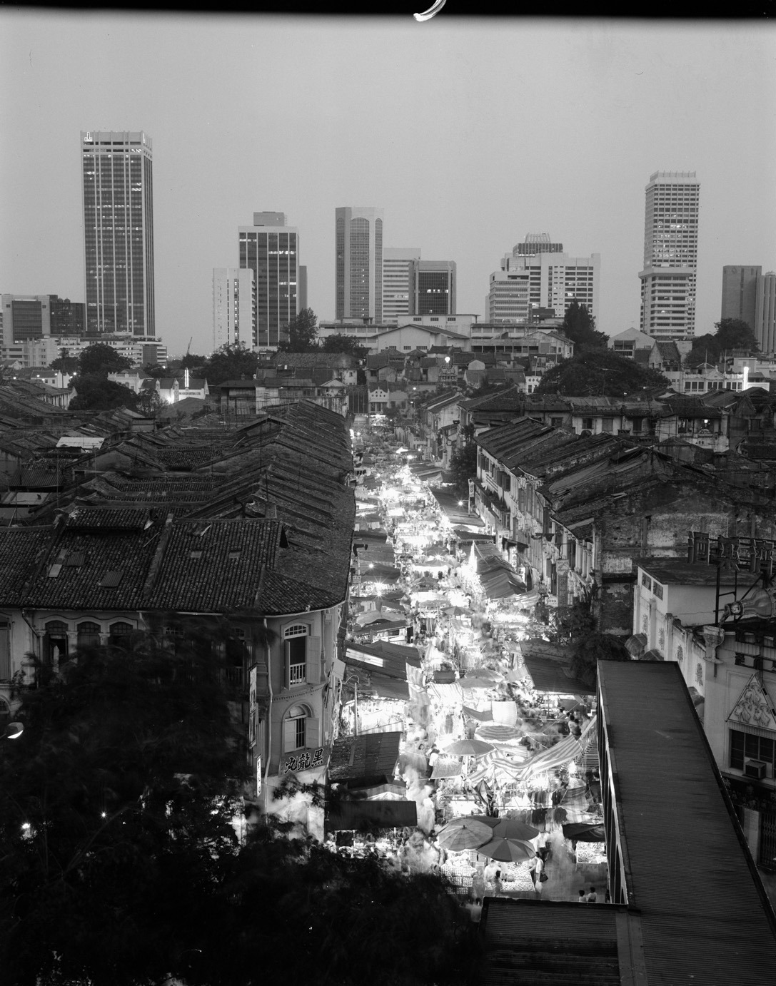 A street in Kreta Ayer 1980s night view