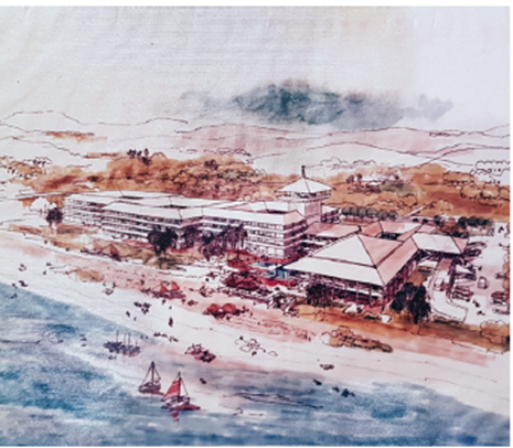Drawing of Hyatt Kuantan Hotel, Malaysia, 1979, donated by architect, Wee Chwee Heng, courtesy of National Library, Singapore