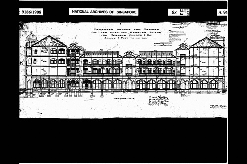 Plan of a building at Collyer Quay in 1908
