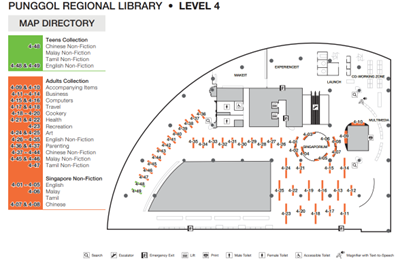 Floor Map for Punggol Regional Library Level 4