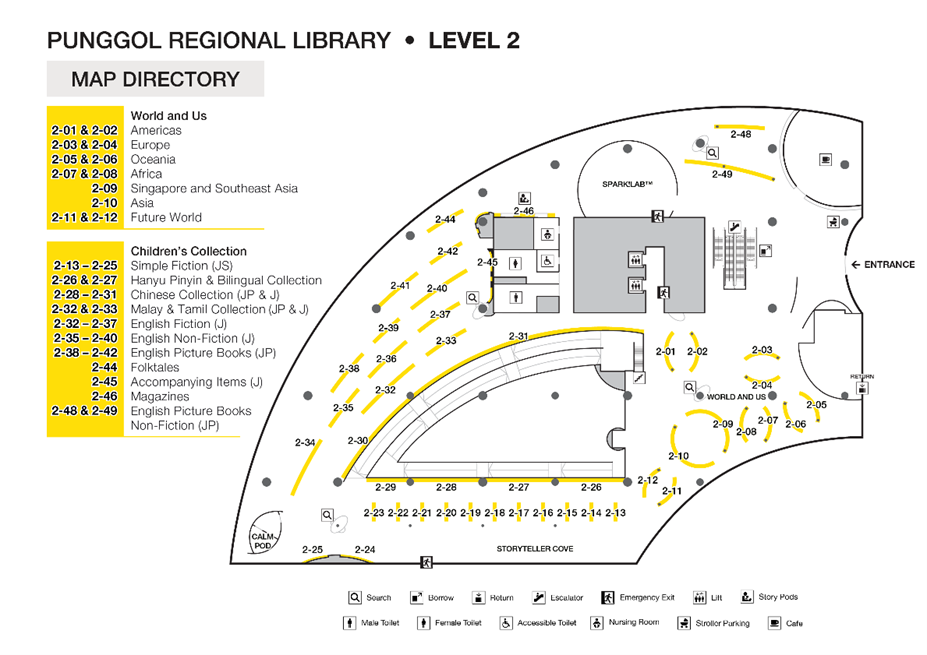 Floor Map for Punggol Regional Library Level 2