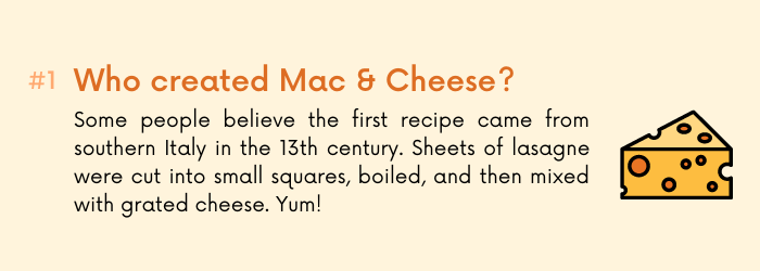 Mac & cheese fact 1