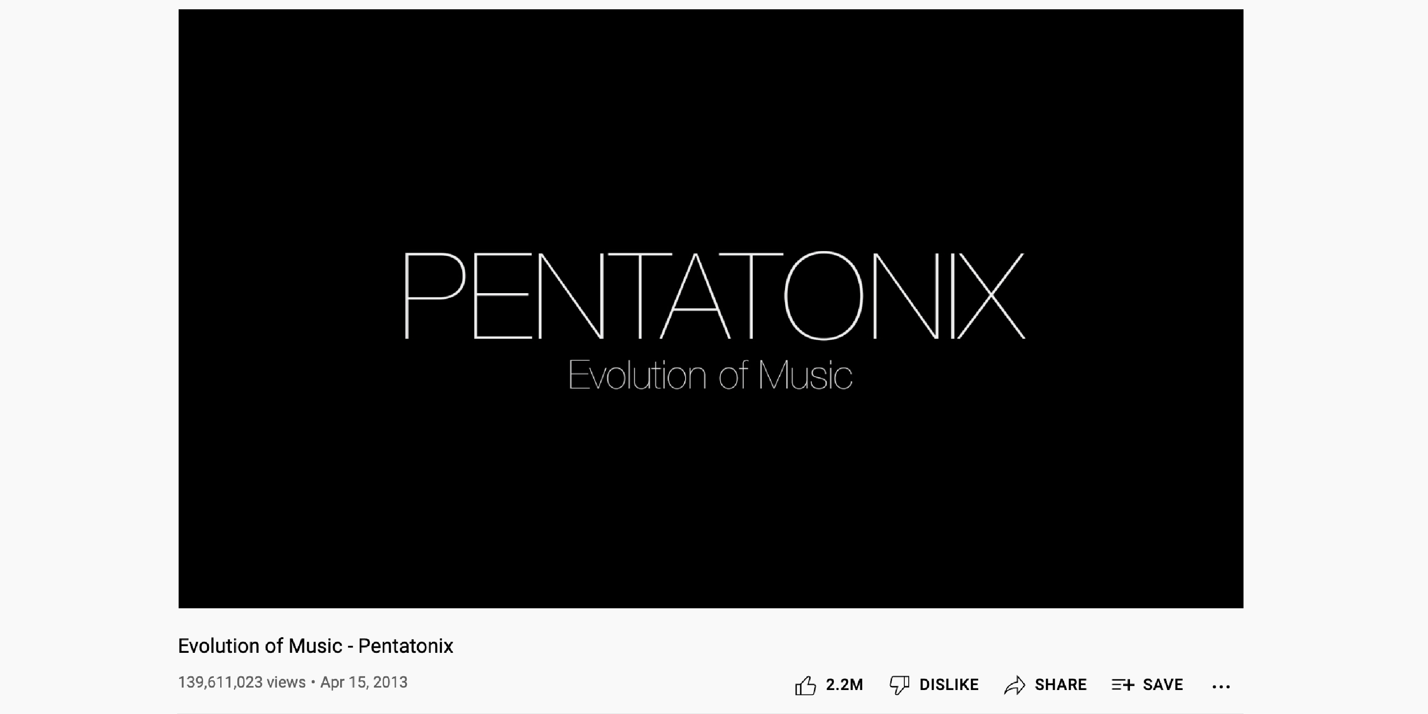Screenshot of Evolution of Music video by Pentatonix